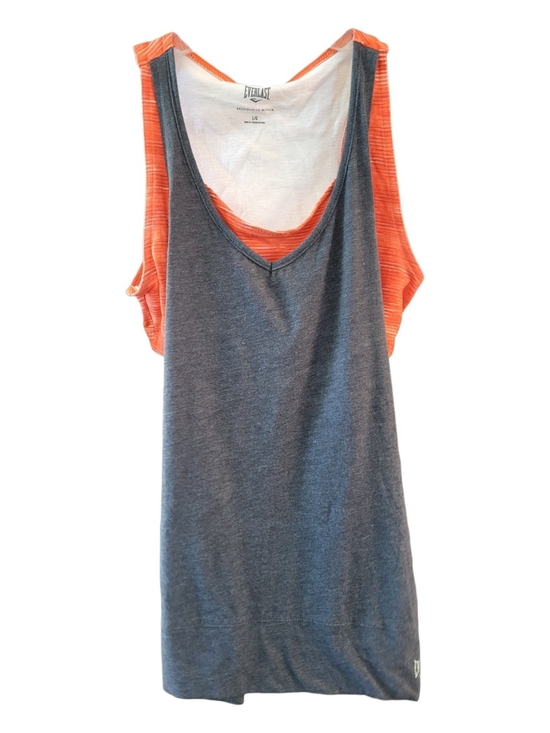 Everlast Tops - Everlast Women's Gray Racerback Tank with Orange Inner Sports Bra - Size L